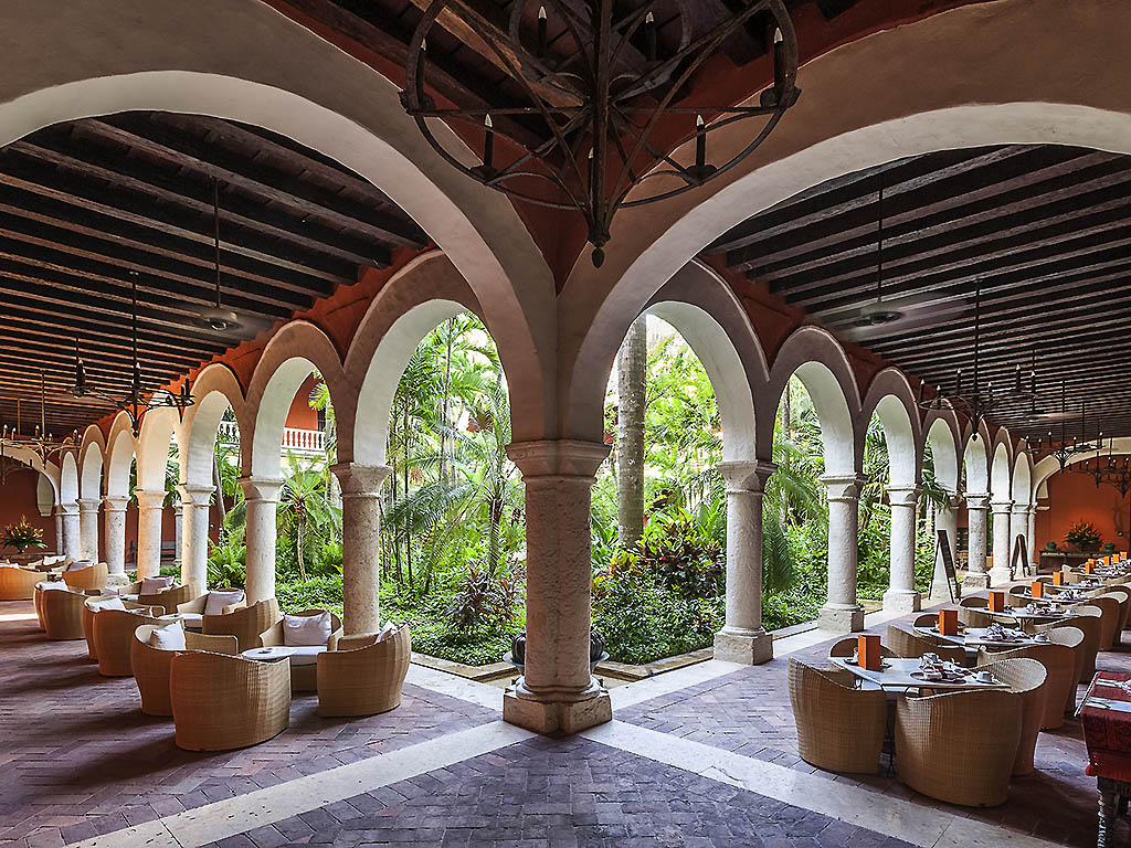 Sofitel Santa Clara hotel beautiful patio view in Cartagena, Colombia.  